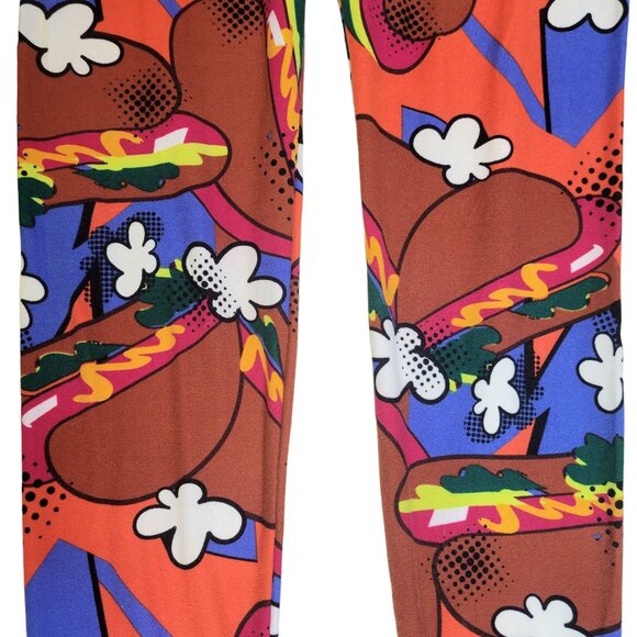 LuLaRoe Women's Leggings Bundle - 3 Pairs Fox, Hamburger & Hotdog Small SOFT - Picture 2 of 8